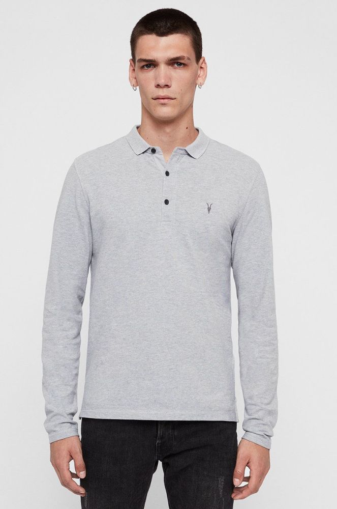 AllSaints - Лонгслів Reform Polo колір сірий (854323)