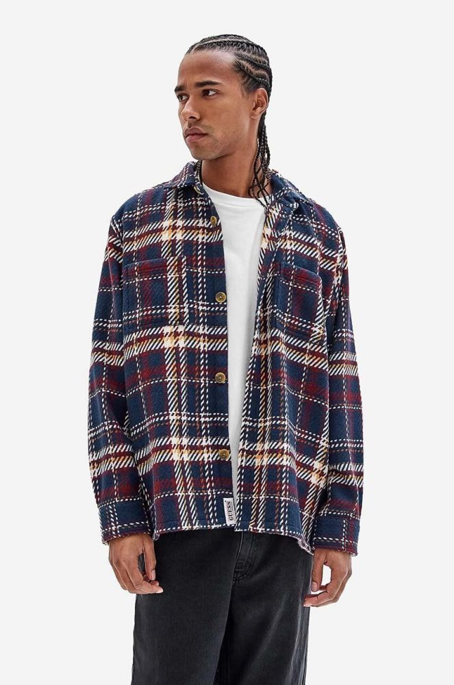 Сорочка з домішкою вовни Guess Originals regular класичний комір M2BL13.R05Z0-MVMT колір барвистий
