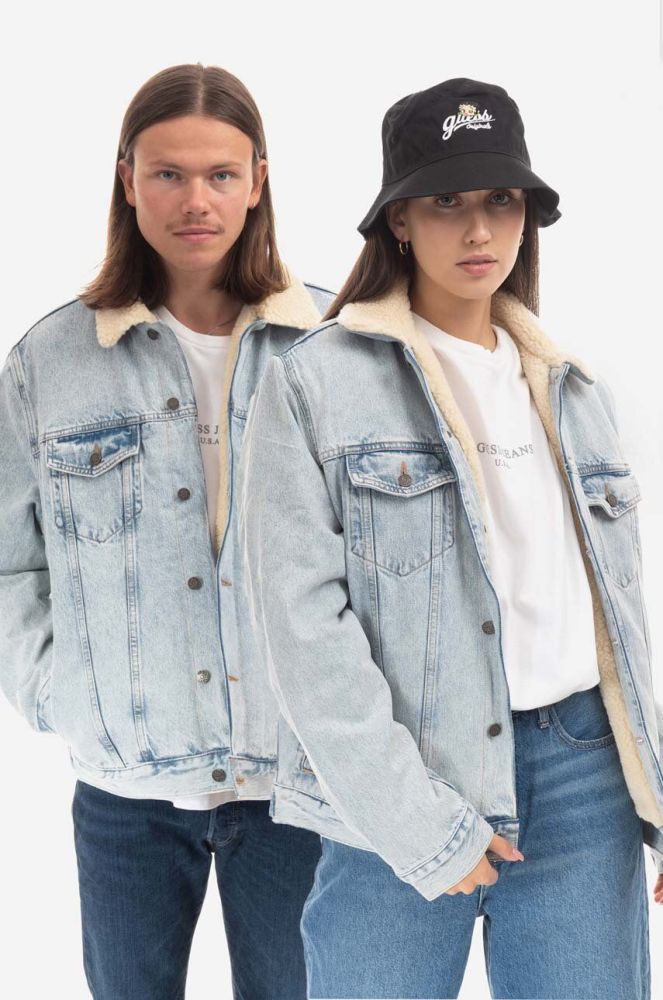 Джинсова куртка Guess чоловіча перехідна M2BN00.D4S10-F9JJ колір блакитний