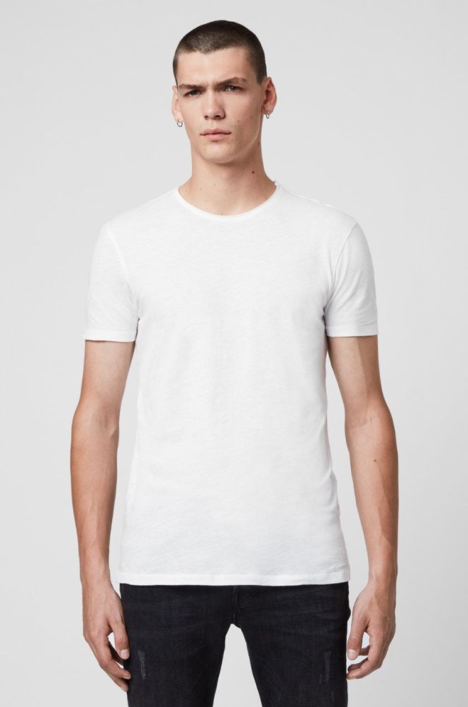 AllSaints - Футболка Figure Crew колір білий (854475)