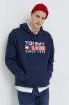 Бавовняна кофта Tommy Jeans чоловіча колір синій з аплікацією (2603747)