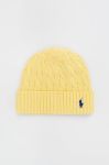 Бавовняна шапка Polo Ralph Lauren колір жовтий з бавовни