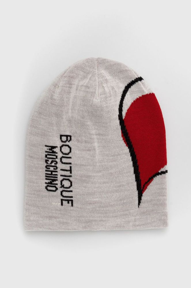 Шапка з домішкою вовни Moschino колір бежевий (2567541)