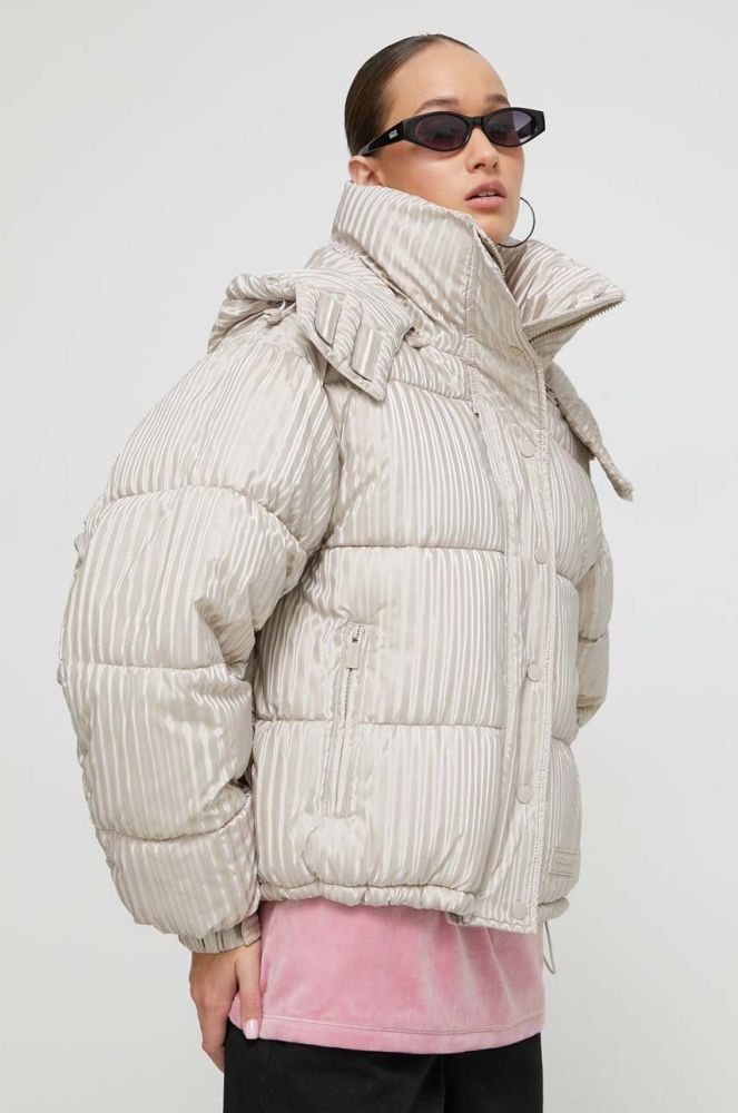 Куртка Sixth June жіноча колір бежевий зимова oversize (3608956)