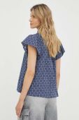 Блузка Samsoe Samsoe жіноча колір синій візерунок