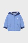 Кофта для немовлят Mayoral з капюшоном однотонна колір блакитний