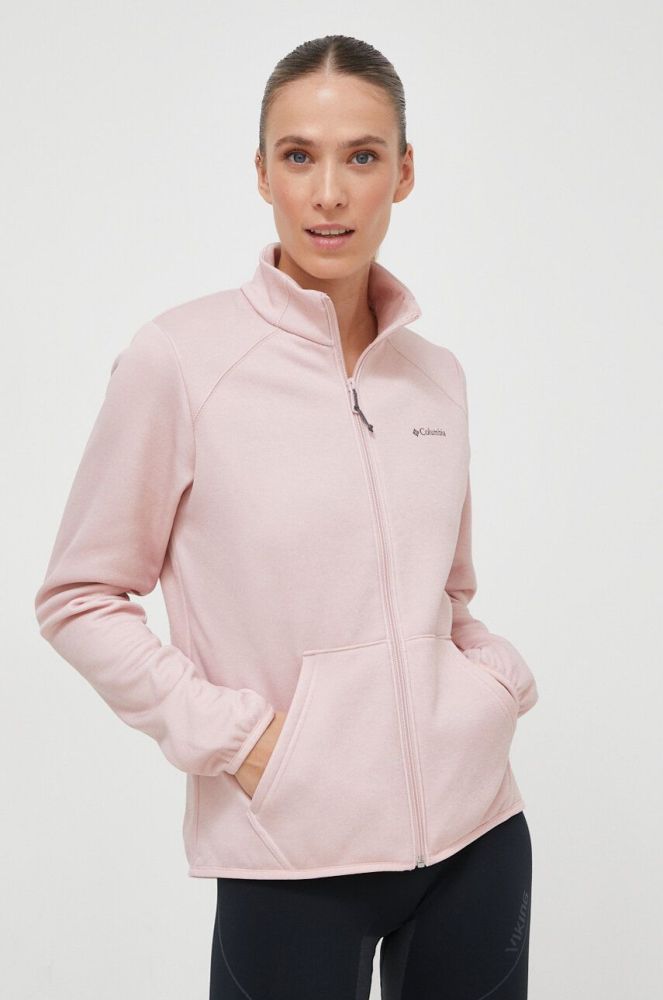 Спортивна кофта Columbia Col Hike Tech колір рожевий однотонна