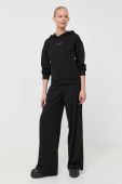 Кофта Armani Exchange жіноча колір чорний з капюшоном з аплікацією (3427870)