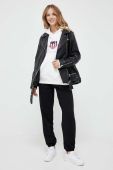 Кофта Gant жіноча колір білий з капюшоном з аплікацією
