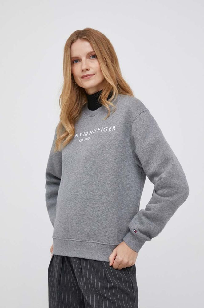 Кофта Tommy Hilfiger жіноча колір сірий з принтом