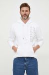 Кофта Guess чоловіча колір білий з капюшоном з аплікацією (3597429)