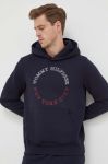 Кофта Tommy Hilfiger чоловіча колір синій з капюшоном з принтом (3492416)