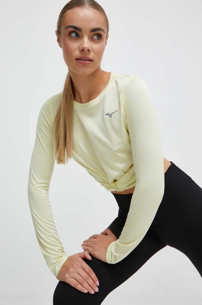 Лонгслів до бігу Mizuno Impulse Core колір жовтий