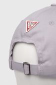 Кепка Guess колір фіолетовий з аплікацією