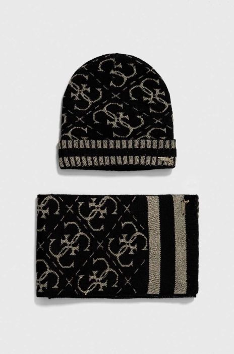 Шапка і шарф Guess колір чорний