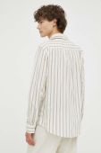Бавовняна сорочка Les Deux Kristian Stripe чоловіча колір бежевий regular комір button-down