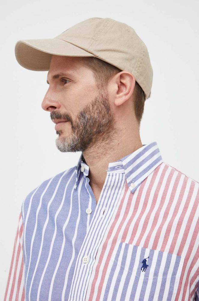 Бавовняна сорочка Polo Ralph Lauren чоловіча regular класичний комір колір барвистий (3274318)