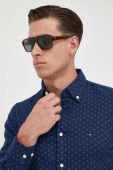 Сорочка Tommy Hilfiger чоловіча колір синій slim комір button-down (3434097)
