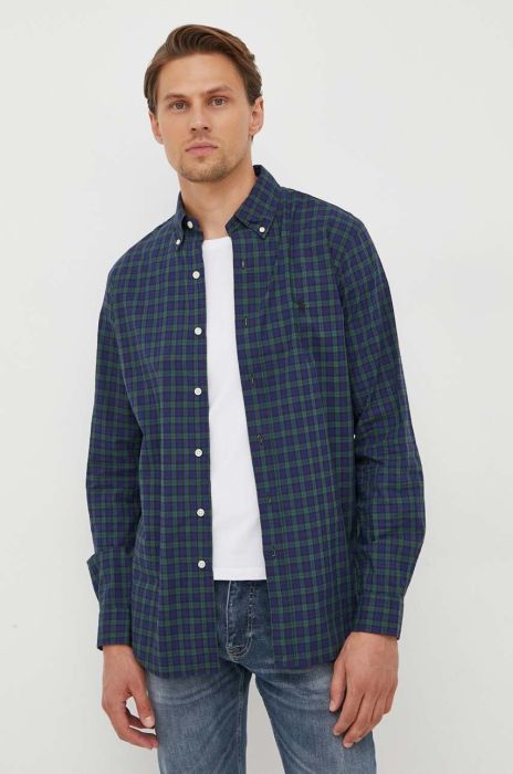 Бавовняна сорочка Polo Ralph Lauren чоловіча колір чорний regular комір button-down (3477299)