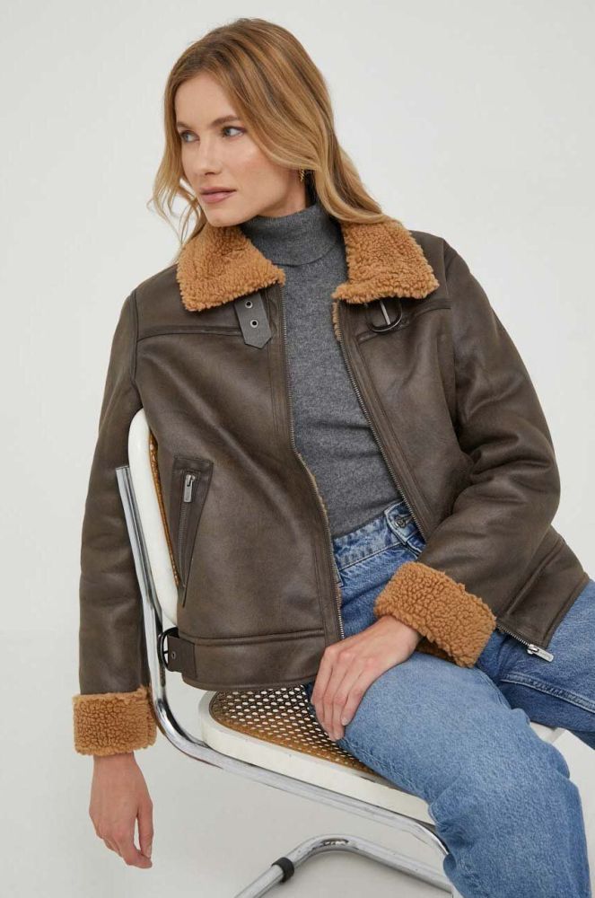 Куртка Pepe Jeans жіноча колір коричневий перехідна