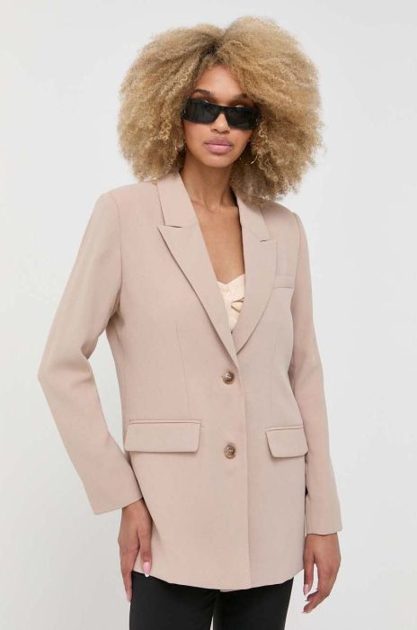 Піджак Notes du Nord колір бежевий oversize однотонна