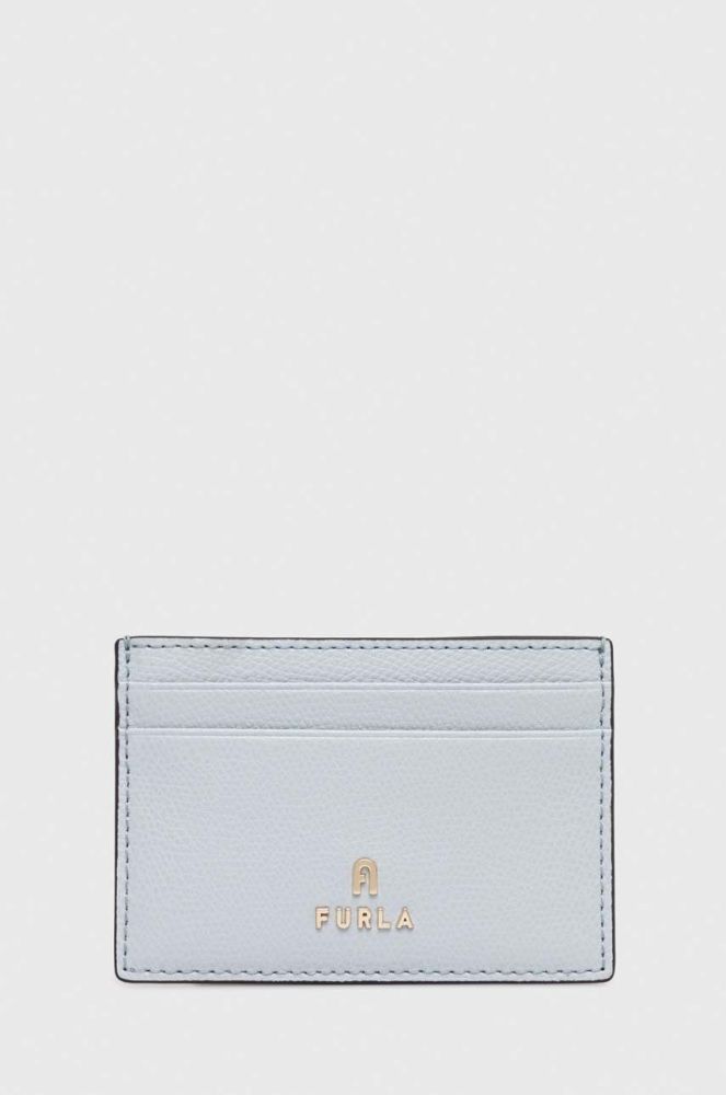 Шкіряний чохол для карти Furla колір блакитний