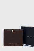 Шкіряний гаманець Tommy Hilfiger чоловічий колір коричневий (3425397)
