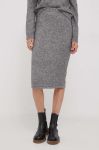 Спідниця з домішкою вовни United Colors of Benetton колір сірий midi олівець