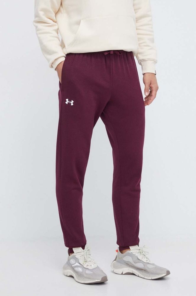 Спортивні штани Under Armour колір бордовий однотонні (3626018)