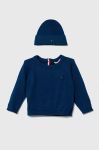 Бавовняний светр для немовлят Tommy Hilfiger колір синій легкий
