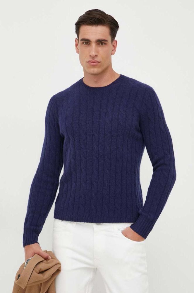 Кашеміровий светр Polo Ralph Lauren чоловічий колір синій (3455410)
