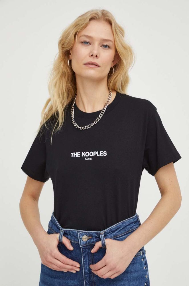 Бавовняна футболка The Kooples колір чорний (3572715)