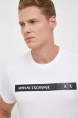 Бавовняна футболка Armani Exchange колір білий з принтом (3352273)