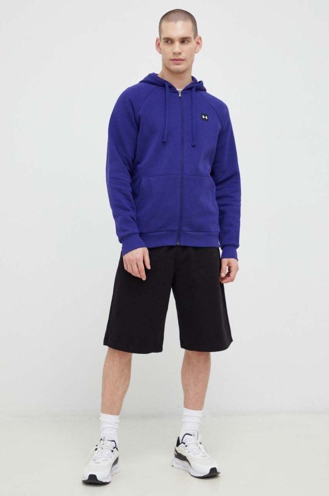 Кофта Under Armour чоловіча з капюшоном однотонна 1357111-424 колір блакитний