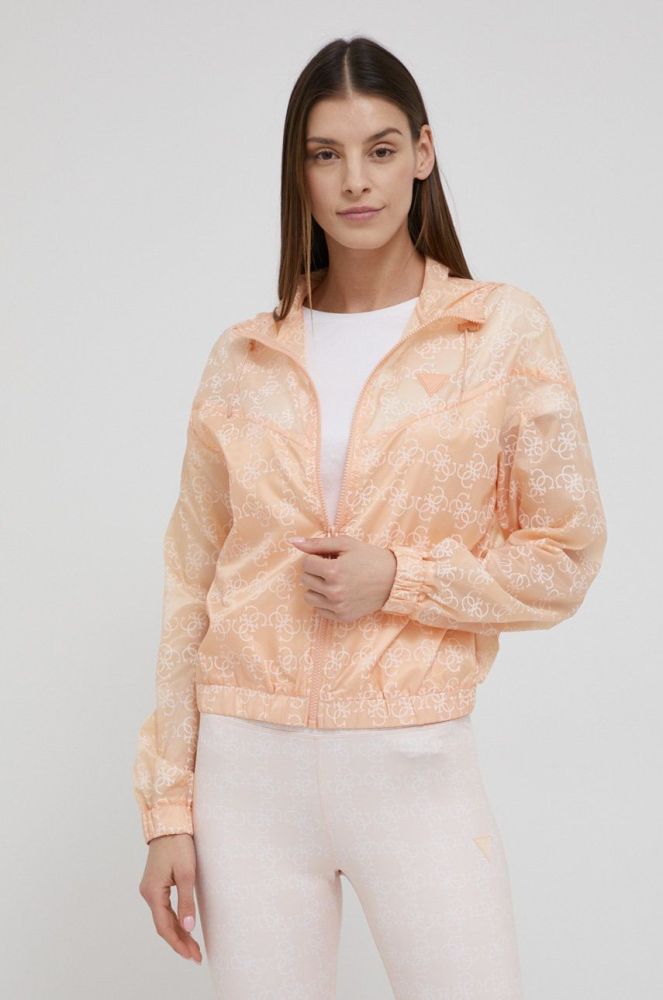 Куртка Guess жіноча колір помаранчевий перехідна