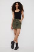 Спідниця Desigual колір зелений mini пряма