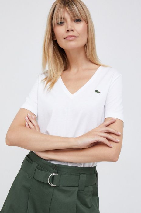 Бавовняна футболка Lacoste колір білий TF8392-CPM