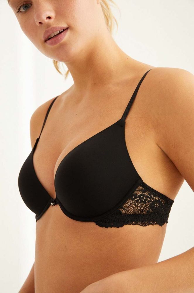 Бюстгальтер women'secret FEMININE MICRO колір чорний мереживо візерунок 3545726