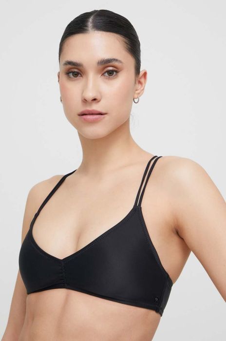 Купальний бюстгальтер Volcom колір чорний злегка ущільнена чашечка (3244307)