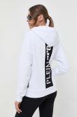 Кофта PLEIN SPORT жіноча колір білий з капюшоном з принтом