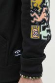 Кофта Billabong x Keith Haring чоловіча колір чорний з капюшоном з принтом