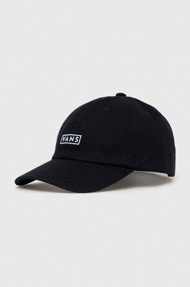 Дитяча бавовняна кепка Vans VANS EASY BOX JOCKEY Black колір чорний з аплікацією