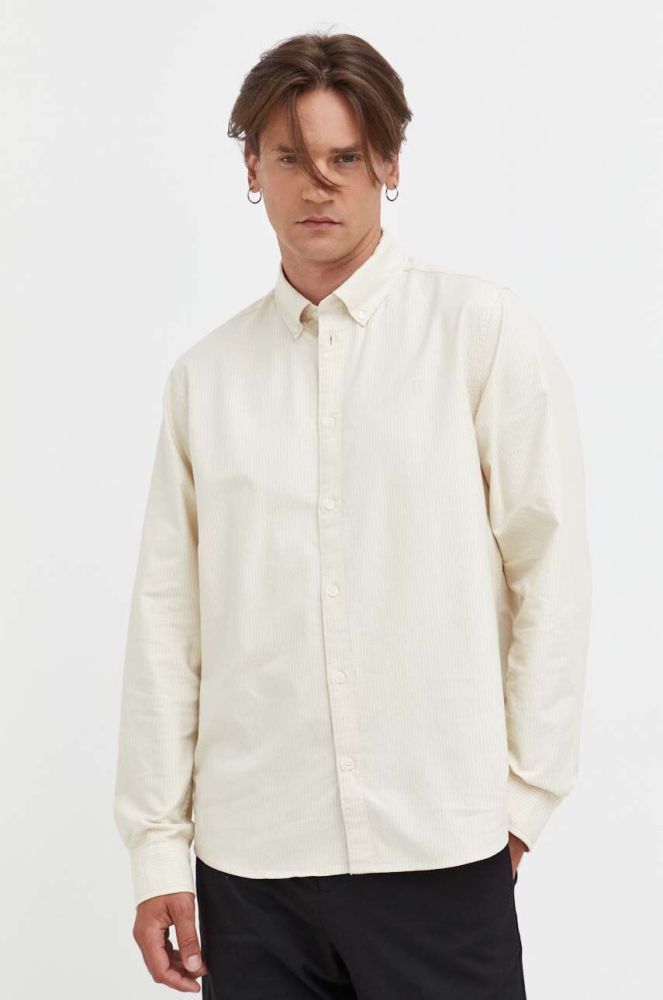 Сорочка Les Deux чоловіча колір бежевий regular комір button-down