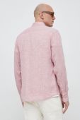Сорочка з льону Michael Kors колір рожевий slim комір button-down