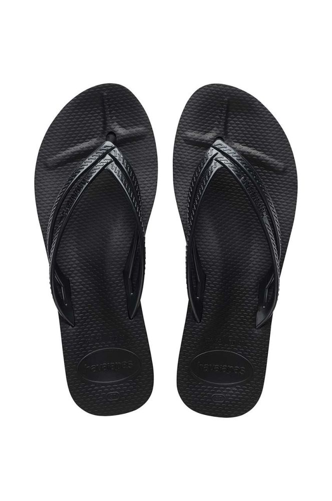 В'єтнамки Havaianas WEDGES жіночі колір чорний на танкетці 4146317.0090
