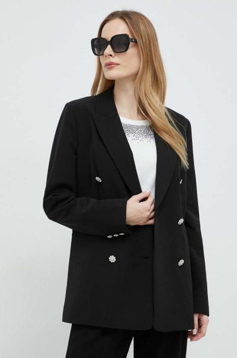 Піджак Custommade Firdos колір чорний двобортний однотонний