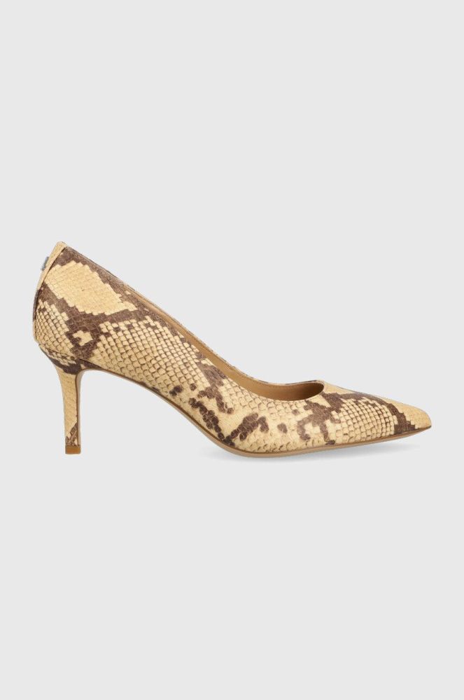 Шкіряні туфлі Lauren Ralph Lauren 802891385001 колір бежевий 802891385001