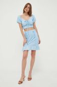 Спідниця Guess mini пряма колір блакитний (3247930)