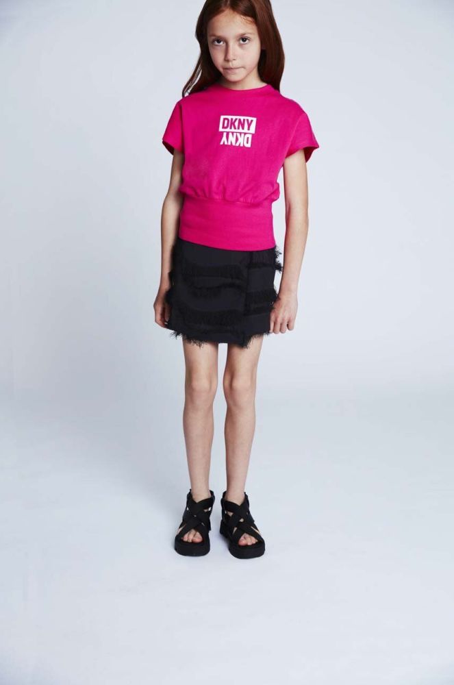 Дитячі шорти Dkny колір чорний однотонні (3090983)
