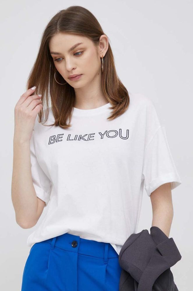 Бавовняна футболка United Colors of Benetton колір білий (3133602)
